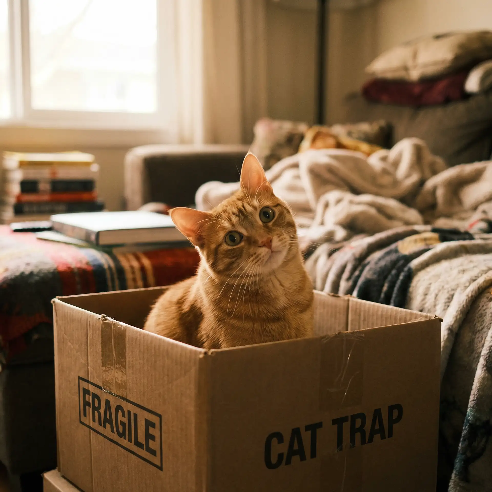 橘猫躲在纸箱里 - 互联网普及率